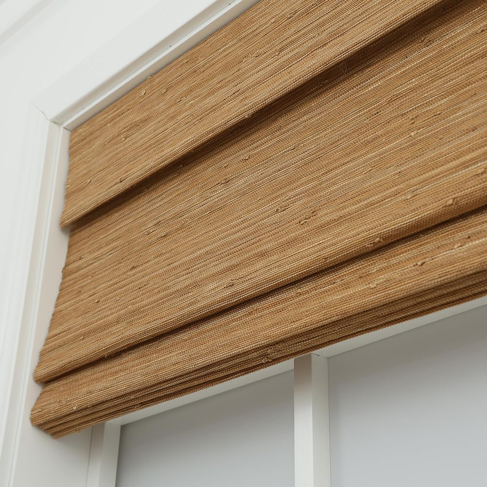 Natural Cordless Woven Wood Shades for Windows, Serene Sand