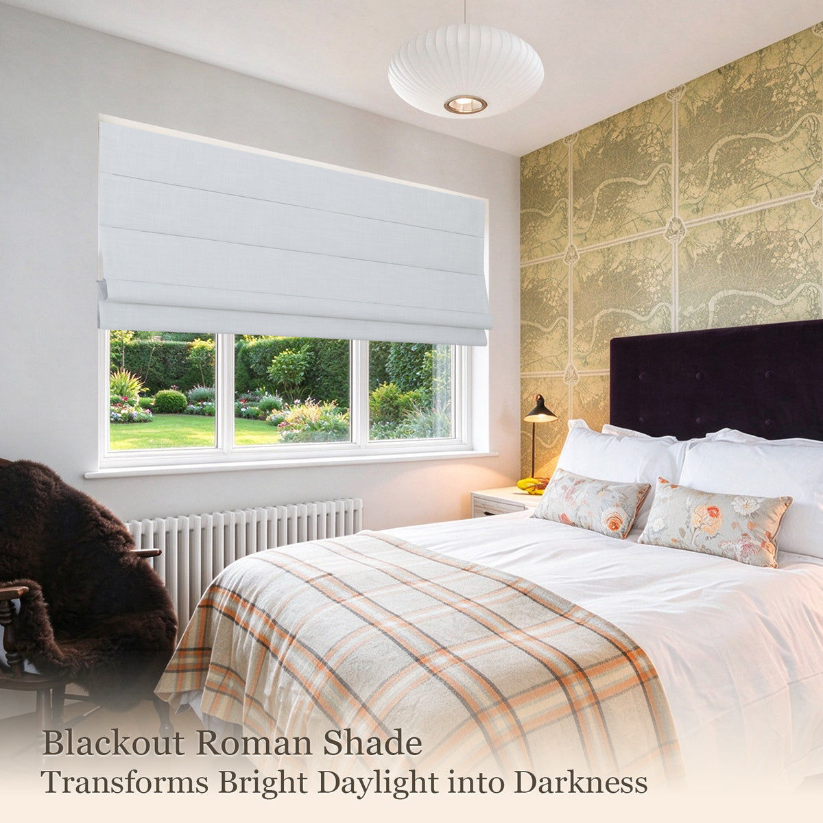 Cordless Blackout Roman Shades, Custom Window Shades White Window Blinds, Ivory Weave