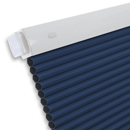 Cordless Blackout Cellular Shades, No Drill Honeycomb Blinds for Windows, Thermal Insulated Window Treatments for Media Room, Bedroom, Office, Kitchen, Tool-Free Install, Navy Blue