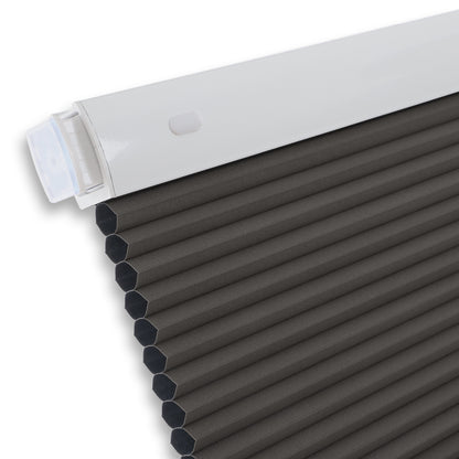 Cordless Blackout Cellular Shades, No Drill Honeycomb Blinds for Windows, Thermal Insulated Window Treatments for Media Room, Bedroom, Office, Kitchen, Tool-Free Install, Dark Grey