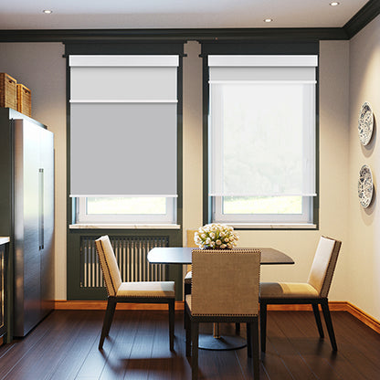 Dual Window Blinds Roller Shades, Custom Double Blinds
