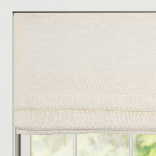 Cordless Linen Roman Shades, Natural Custom Fabric Room Darkening Roman Window Shades Blinds for Doors, French Doors, Kitchen Windows, Bathroom Windows, Beige White
