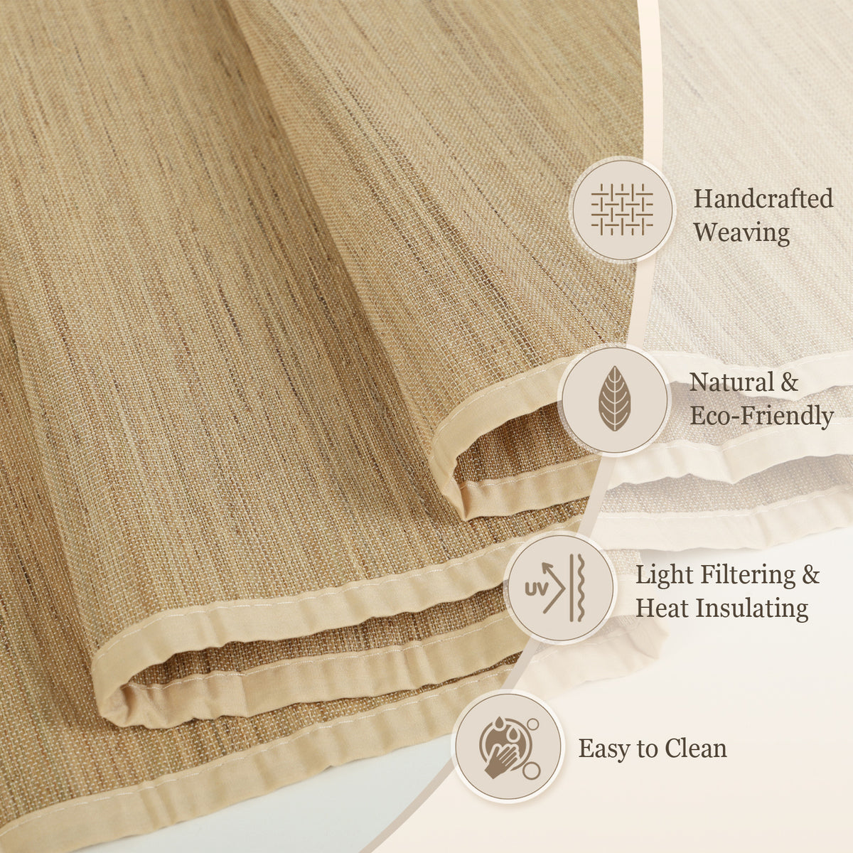 Cordless Bamboo Roman Shades, Custom Woven Wood Blinds