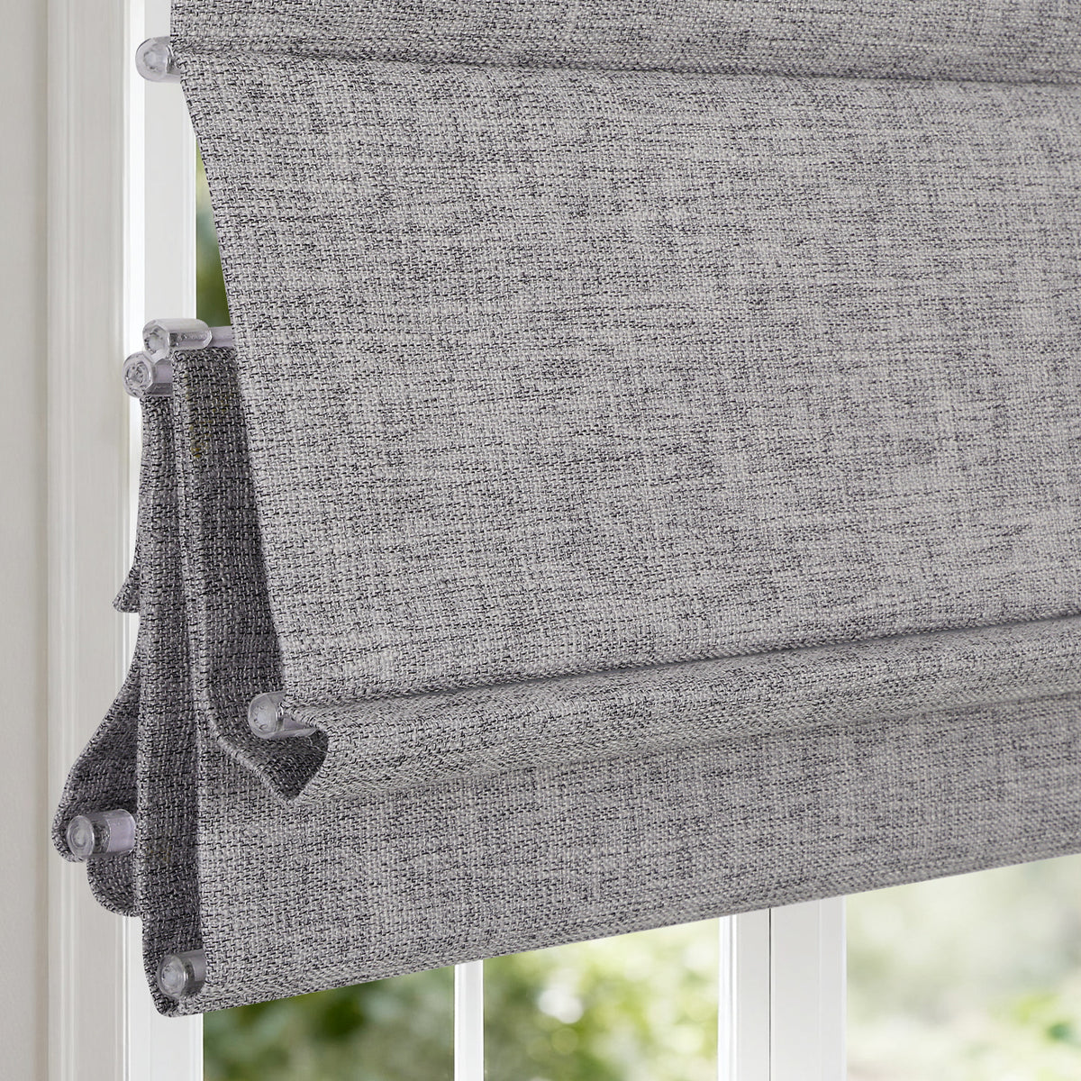 Single-Layer Blackout Roman Shades, Cordless Privacy Window Shades,  Silver Mist
