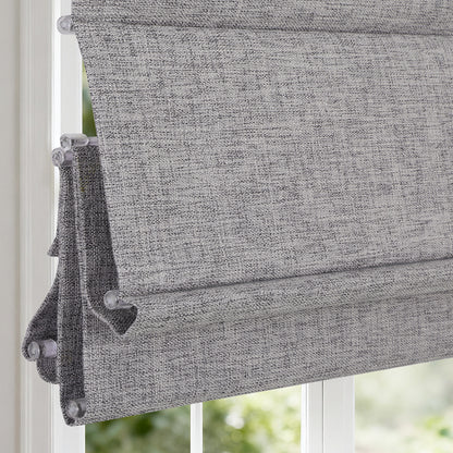 Single-Layer Blackout Roman Shades, Cordless Privacy Window Shades,  Silver Mist