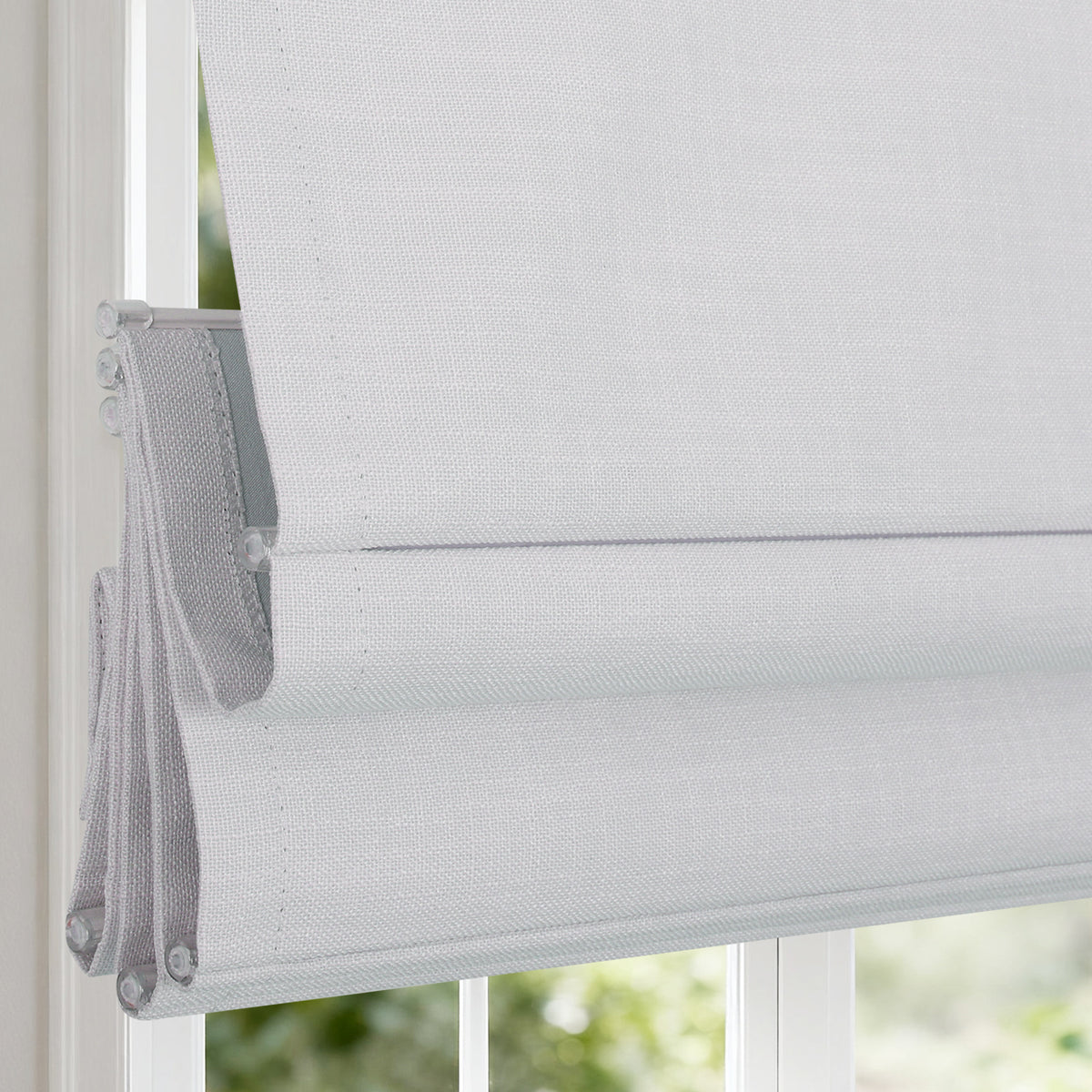 Cordless Blackout Roman Shades, Custom Window Shades White Window Blinds, Ivory Weave