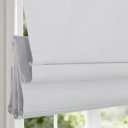 Cordless Blackout Roman Shades, Custom Window Shades White Window Blinds, Ivory Weave