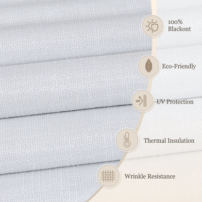 Cordless Blackout Roman Shades, Custom Window Shades White Window Blinds, Ivory Weave