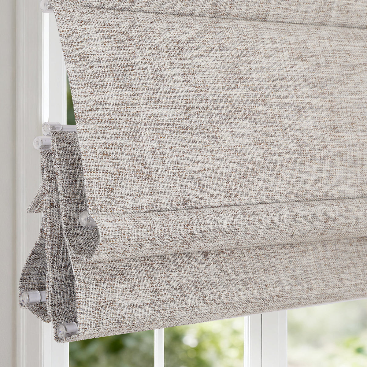 Cordless Blackout Roman Shades, Custom Window Shades Privacy Window Blinds, Heathered Gray
