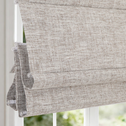 Cordless Blackout Roman Shades, Custom Window Shades Privacy Window Blinds, Heathered Gray