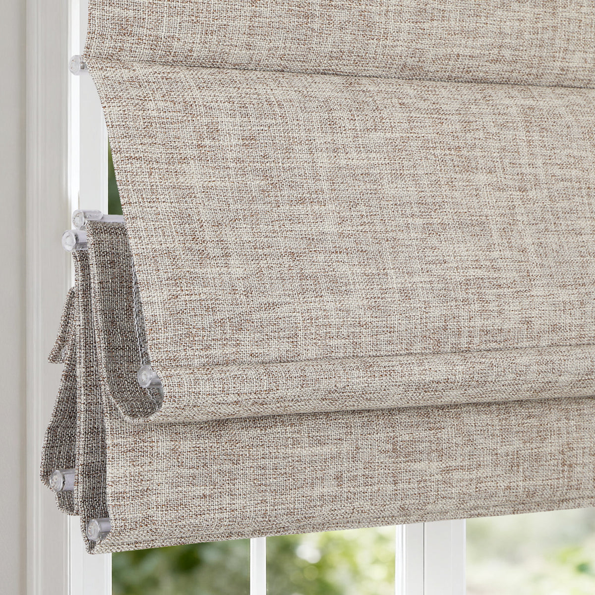 Cordless Roman Shades Window Blinds, Custom Size Blackout Window Shades, Warm Greige