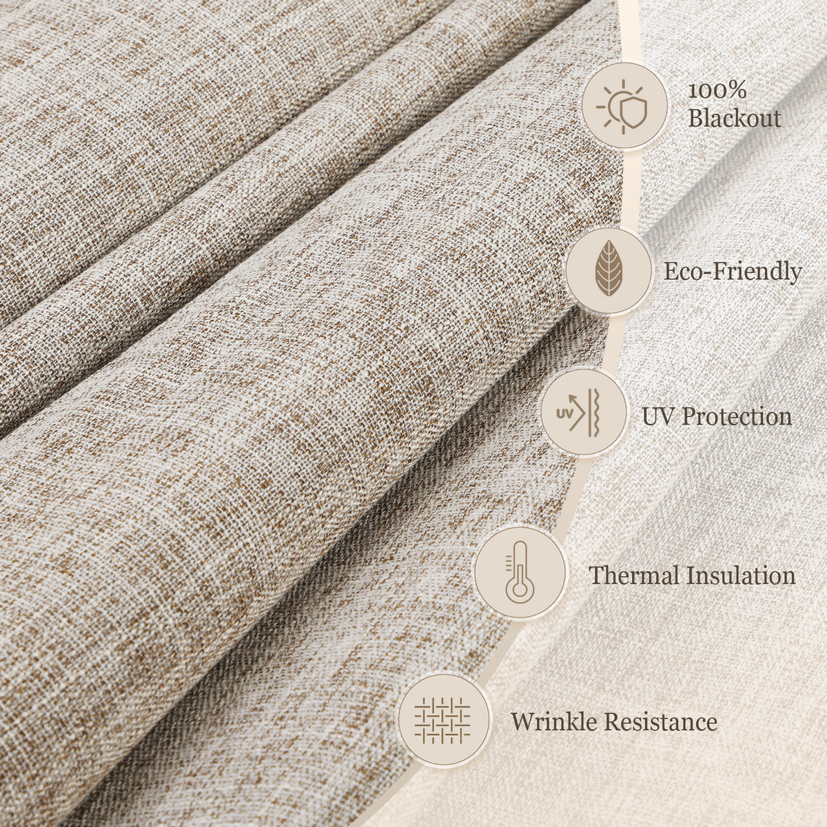 Cordless Roman Shades Window Blinds, Custom Size Blackout Window Shades, Warm Greige