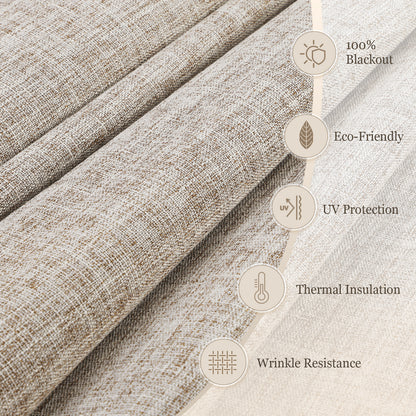 Cordless Roman Shades Window Blinds, Custom Size Blackout Window Shades, Warm Greige