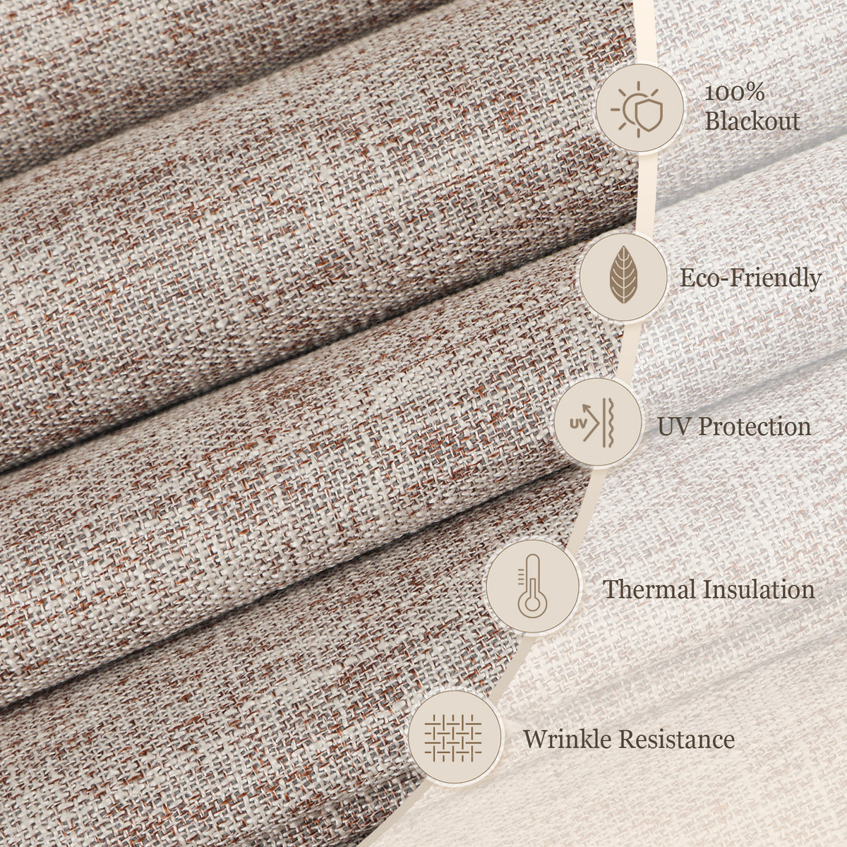 Roman Shades for Windows, 100% Blackout Cordless Window Blinds Custom Size, Deep Taupe
