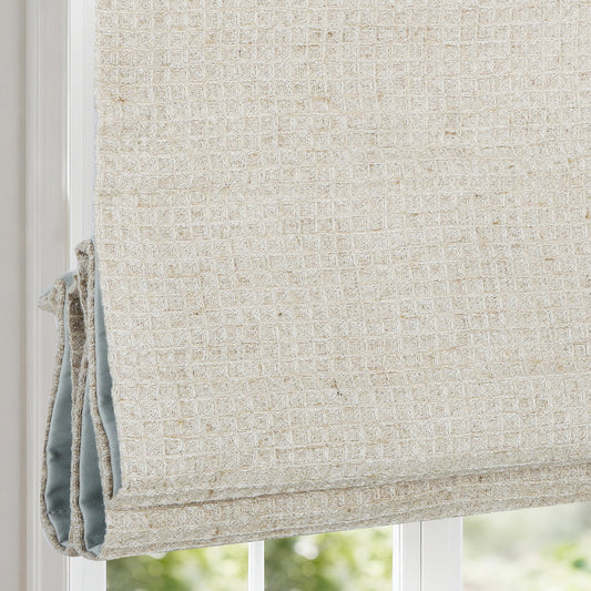 Cordless Roman Shades for Windows, Custom Beige Window Shades Window Blinds, Beige Waffle