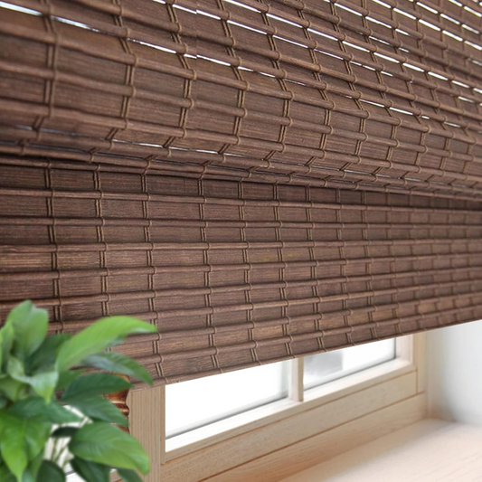 Cordless Blackout Bamboo Roman Blinds 2755