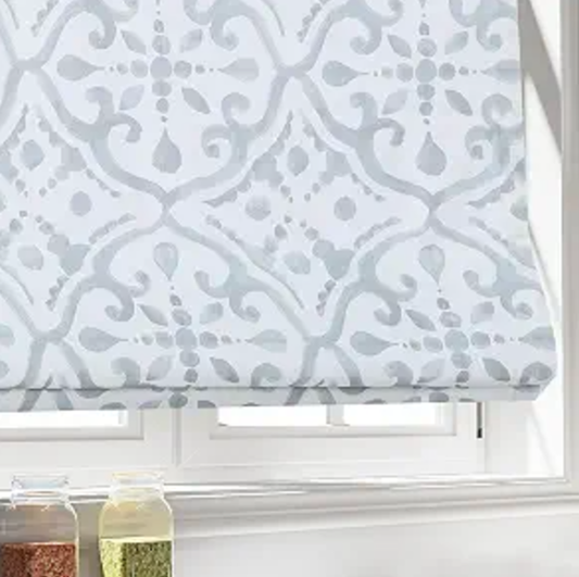 Cordless Roman Shades Window Shades, Grey Pattern 13409