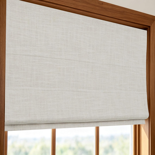 Motorized Roman Shades Window Shades, Beige White 1716.6